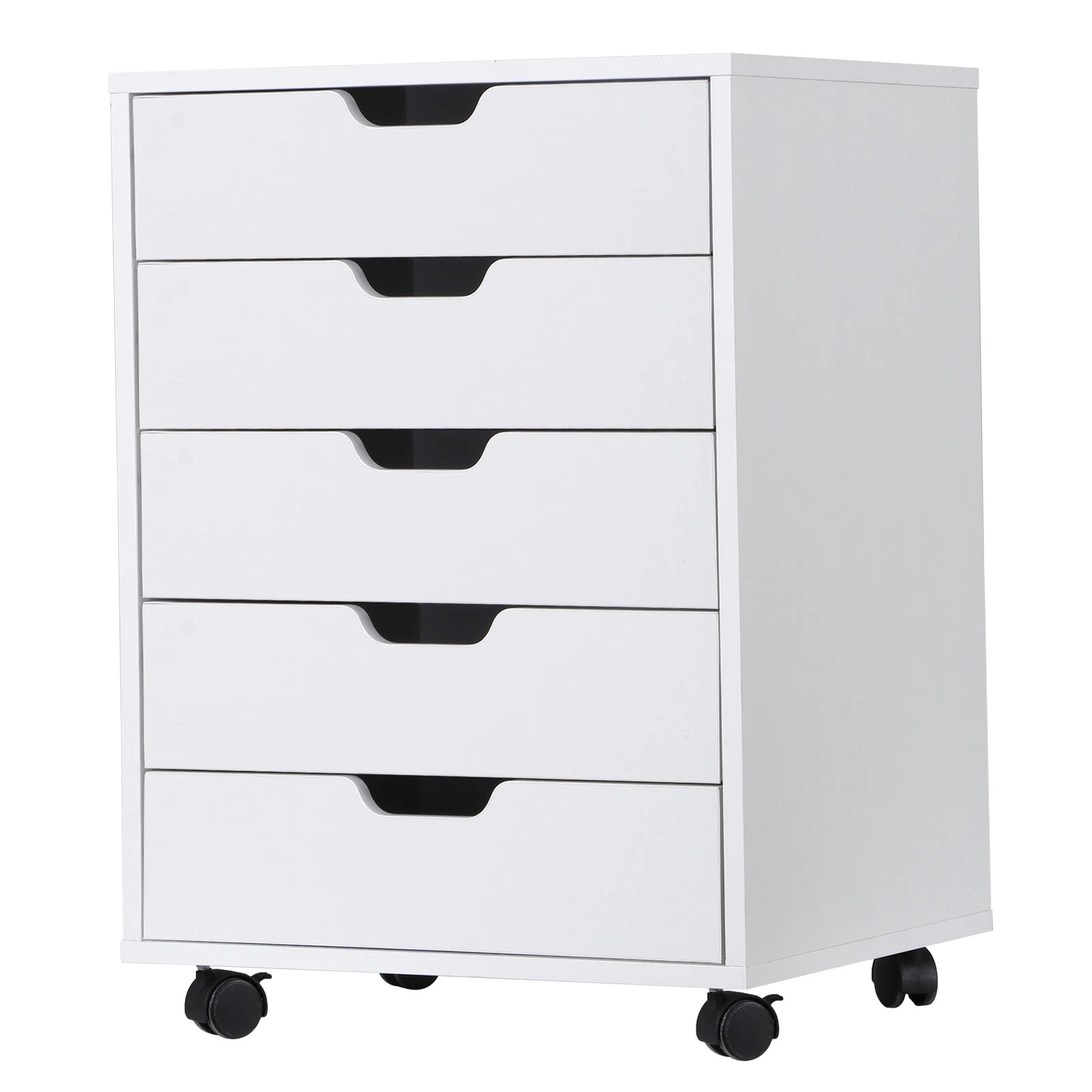 Office Furniture Modern - ตู้ลิ้นชัก 5 ชั้น ตู้ไม้สไตล์โมเดิร์น ตู้เก็บของสำนักงานสำหรับห้องนอน สีขาว