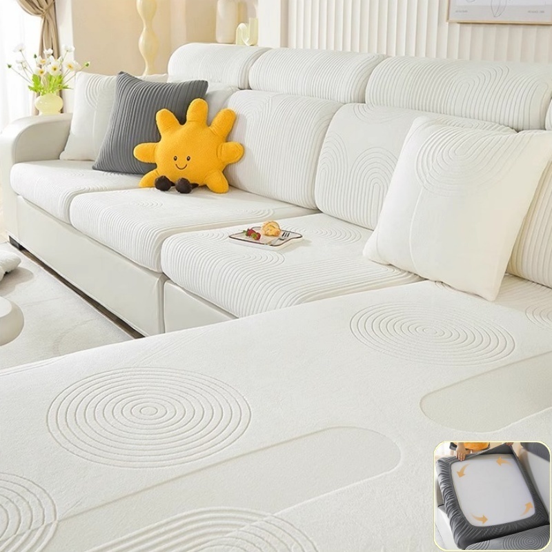 Office Furniture Plus - ปลอกหุ้มเบาะโซฟาผ้ากำมะหยี่ลายแจ็คการ์ดแบบยืดหยุ่น ปลอกคลุมโซฟาแบบแยกส่วน ปลอกคลุมเบาะอเนกประสงค์ ป้องกันเฟอร์นิเจอร์จากสัตว์เลี้ยงและเด็ก