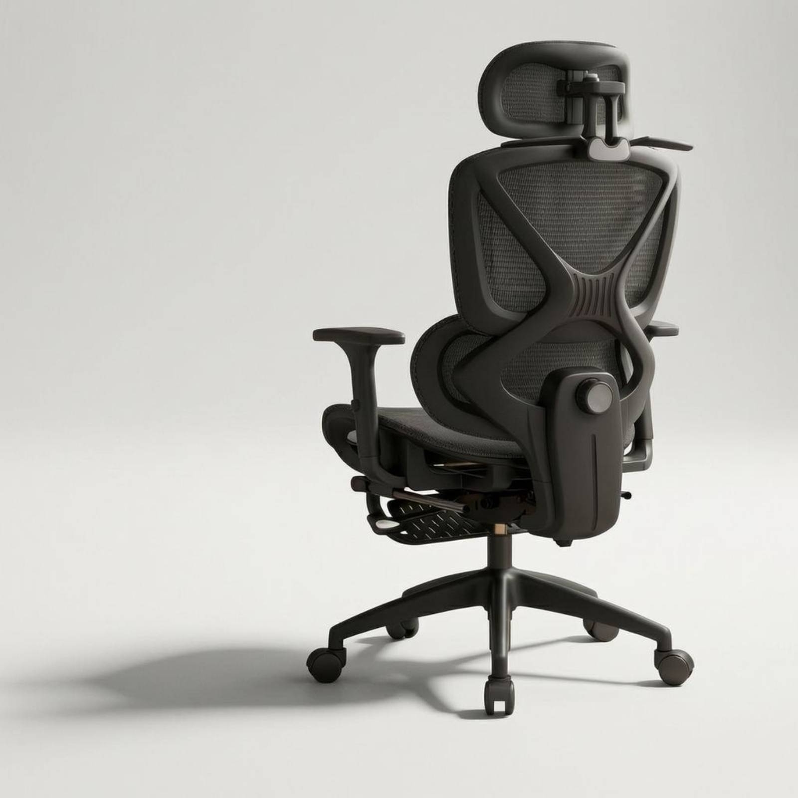 Office Furniture Modern - เก้าอี้หมุนพนักพิงสูงพร้อมที่วางแขนบุตาข่ายระบายอากาศ ที่รองศีรษะปรับได้ รองรับหลังส่วนล่าง สำหรับสถานีงานสมัยใหม่