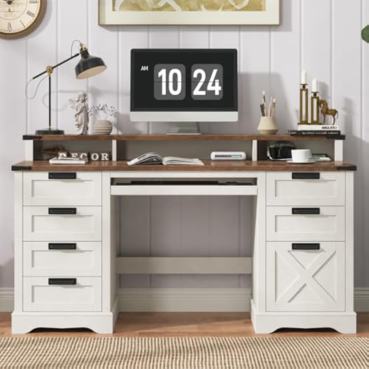 โต๊ะทำงานสไตล์ฟาร์มเฮาส์ขนาด 6 - Office Furniture Plus บทวิจารณ์และราคา