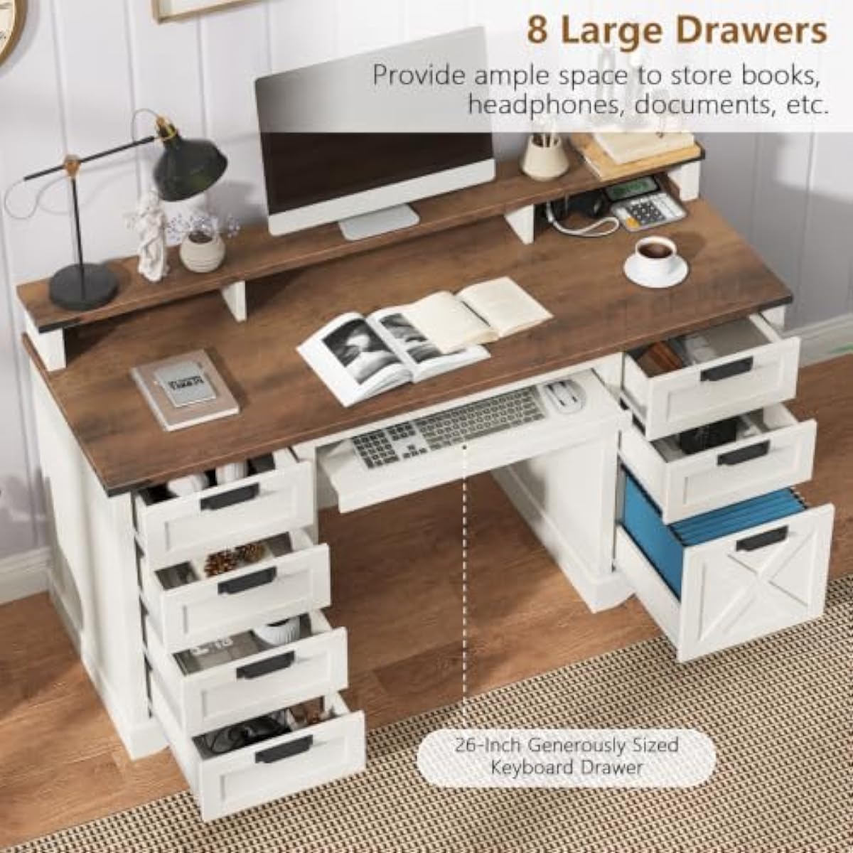 โต๊ะทำงานสไตล์ฟาร์มเฮาส์ขนาด 6 - Office Furniture Plus บทวิจารณ์และราคา