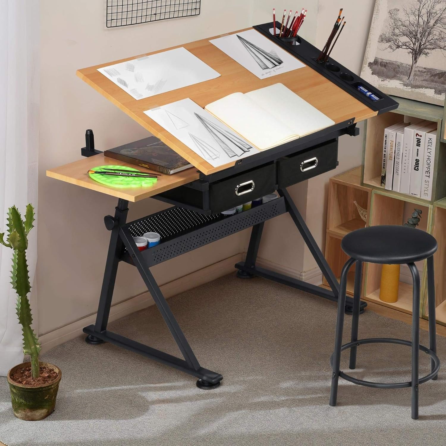 โต๊ะเขียนแบบปรับระดับได้พร้อมเ - Office Furniture Modern บทวิจารณ์และราคา