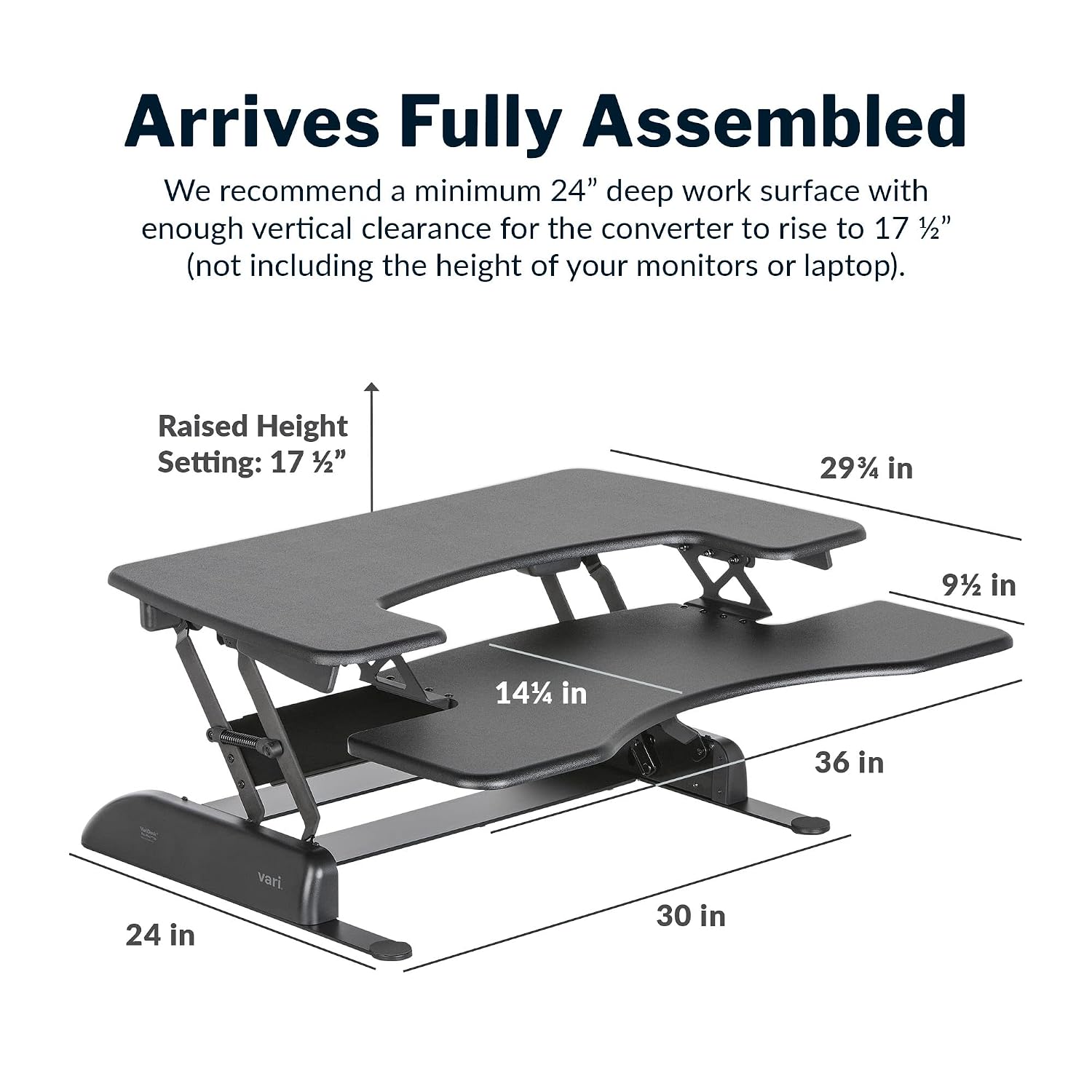 Desk Pro Plus 36 - ตัวแปลงโต๊ะ - Office Furniture Plus บทวิจารณ์และราคา