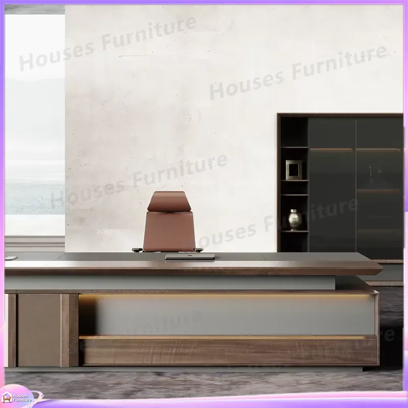 โต๊ะทำงานผู้บริหารหรูหรา ไม้เน - Office Furniture Modern บทวิจารณ์และราคา