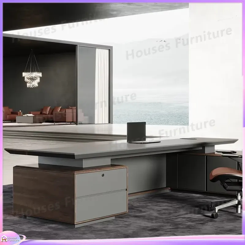 โต๊ะทำงานผู้บริหารหรูหรา ไม้เน - Office Furniture Modern บทวิจารณ์และราคา